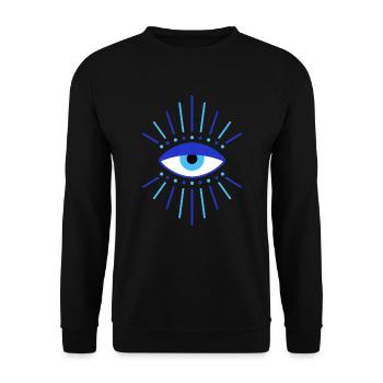 Nazar The Evil Eye Curse Protection for a - Unisex Sweatshirt - black - Front - Alina (178cm) & Michal (187cm)