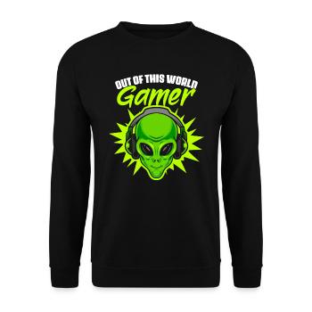 Out Of This World Funny Extraterrestrial - Unisex Sweatshirt - black - Front - Alina (178cm) & Michal (187cm)