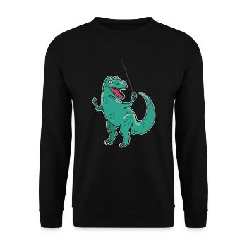 Funny dinosaur fencing humor for a Trex - Unisex Sweatshirt - black - Front - Alina (178cm) & Michal (187cm)