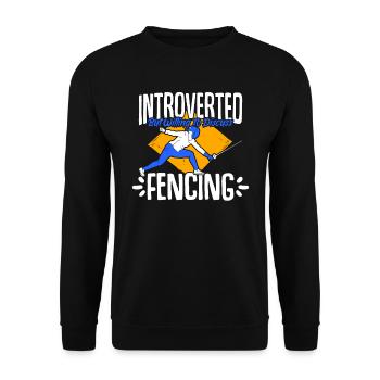 Introverted but willing to talk about funny - Unisex Sweatshirt - black - Front - Alina (178cm) & Michal (187cm)