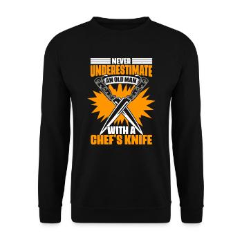 Never underestimate an old man Funny - Unisex Sweatshirt - black - Front - Alina (178cm) & Michal (187cm)