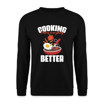 Compétences culinaires amusantes pour chef, plus professionnel - Sweat-shirt Unisexe - noir - Devant - Alina (178cm) & Michal (187cm)