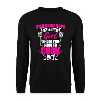 Drôle d’humour culinaire professionnel pour un chef - Sweat-shirt Unisexe - noir - Devant - Alina (178cm) & Michal (187cm)