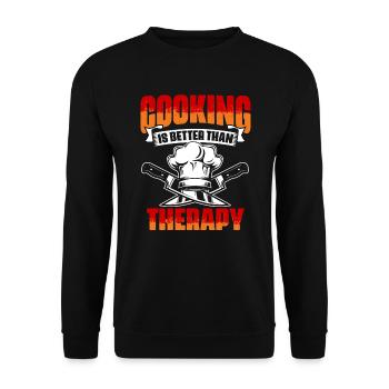 Mieux que la thérapie Humour culinaire drôle pour - Sweat-shirt Unisexe - noir - Devant - Alina (178cm) & Michal (187cm)