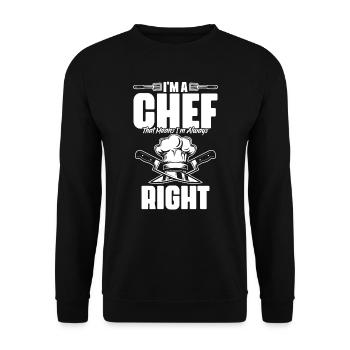 Je suis un chef Drôle d’humour culinaire pour un - Sweat-shirt Unisexe - noir - Devant - Alina (178cm) & Michal (187cm)