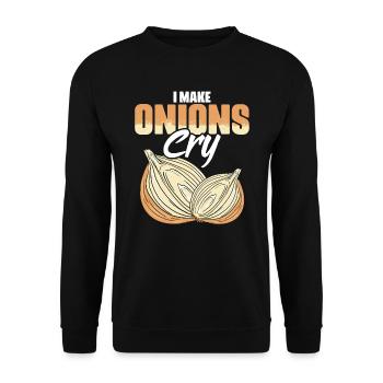 Je fais pleurer les oignons drôle Humour culinaire pour - Sweat-shirt Unisexe - noir - Devant - Alina (178cm) & Michal (187cm)
