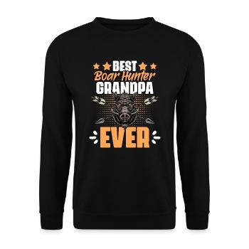 Wild Boar Hunter Funny Pig Hunting Humor for - Unisex Sweatshirt - black - Front - Alina (178cm) & Michal (187cm)