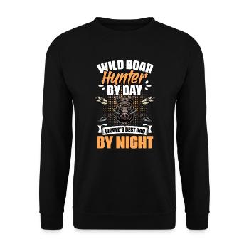 Wild Boar Hunter Funny Pig Hunting Humor for - Unisex Sweatshirt - black - Front - Alina (178cm) & Michal (187cm)