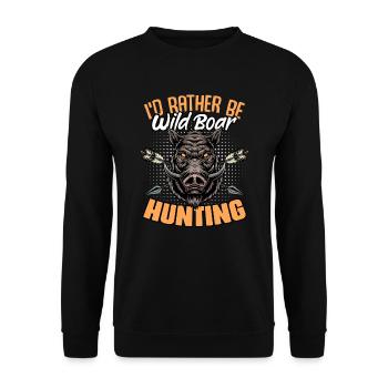 Je préfère chasser drôle Sanglier Humour pour - Sweat-shirt Unisexe - noir - Devant - Alina (178cm) & Michal (187cm)