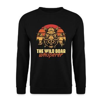 Funny wild boar hunting humor for - Unisex Sweatshirt - black - Front - Alina (178cm) & Michal (187cm)