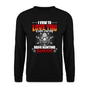 Funny humor for wild boar hunting for - Unisex Sweatshirt - black - Front - Alina (178cm) & Michal (187cm)