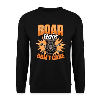 Funny Grunt Hunting Humor for Grunting Pigs - Unisex Sweatshirt - black - Front - Alina (178cm) & Michal (187cm)