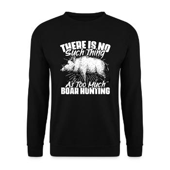 Es gibt nicht so etwas wie zu viel lustige - Unisex Pullover - Schwarz - Vorne - Alina (178cm) & Michal (187cm)