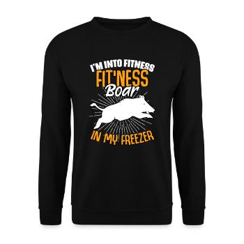 I’m Into Fitness Sanglier drôle à la chasse - Sweat-shirt Unisexe - noir - Devant - Alina (178cm) & Michal (187cm)