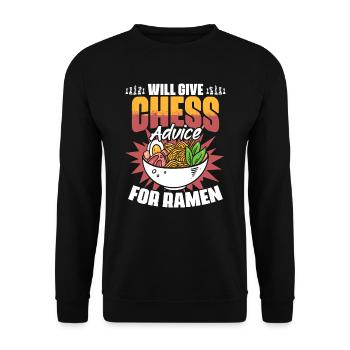 Chess Lesson Funny Board Game Enthusiast - Unisex Sweatshirt - black - Front - Alina (178cm) & Michal (187cm)