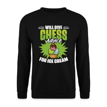 Chess Lessons Funny Board Game Humor for - Unisex Sweatshirt - black - Front - Alina (178cm) & Michal (187cm)