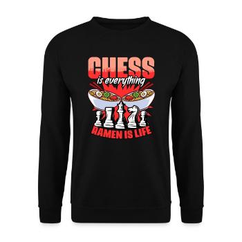 Funny chessboard game humor for a - Unisex Sweatshirt - black - Front - Alina (178cm) & Michal (187cm)