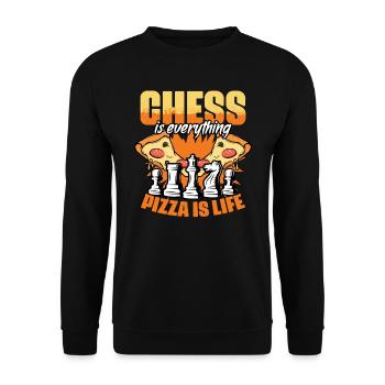Funny chessboard game humor for a - Unisex Sweatshirt - black - Front - Alina (178cm) & Michal (187cm)