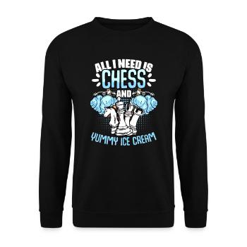 All I Need Is Fun Chessboard Game for a - Unisex Sweatshirt - black - Front - Alina (178cm) & Michal (187cm)