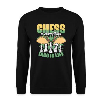 Funny chessboard game humor for a - Unisex Sweatshirt - black - Front - Alina (178cm) & Michal (187cm)