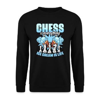 Funny chessboard game humor for - Unisex Sweatshirt - black - Front - Alina (178cm) & Michal (187cm)