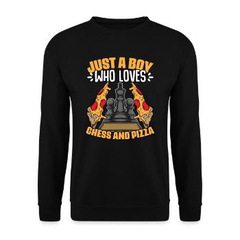 Just a boy who played funny chessboard games for - Unisex Sweatshirt - black - Front - Alina (178cm) & Michal (187cm)
