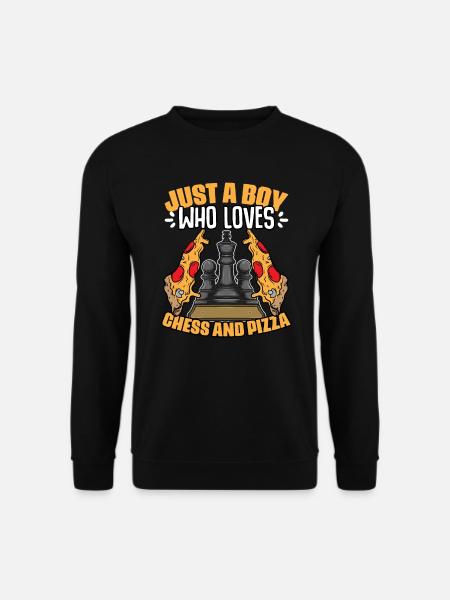 Nur ein Junge, der lustige Schachbrettspiele für - Unisex Pullover - Schwarz