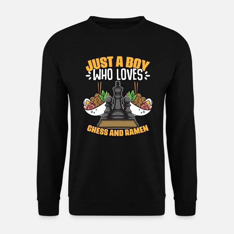 Nur ein Junge, der lustige Schachbrettspiele für - Unisex Pullover - Schwarz