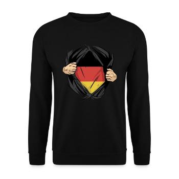 Fantastisches superdeutsches Blut in mir für einen - Unisex Pullover - Schwarz - Vorne - Alina (178cm) & Michal (187cm)