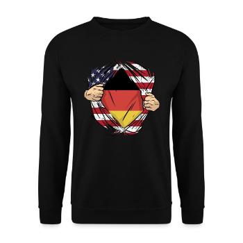 American Growm with super German blood in me for - Unisex Sweatshirt - black - Front - Alina (178cm) & Michal (187cm)