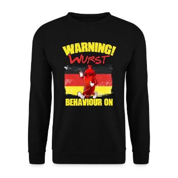 Funny German sausage sausage humor for a - Unisex Sweatshirt - black - Front - Alina (178cm) & Michal (187cm)