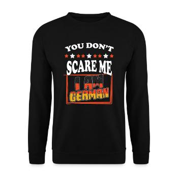 Du machst mir keine Angst Lustig Deutschland - Unisex Pullover - Schwarz - Vorne - Alina (178cm) & Michal (187cm)