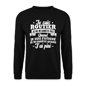 Je suis routier - Sweat-shirt Unisexe - noir - Devant - Alina (178cm) & Michal (187cm)