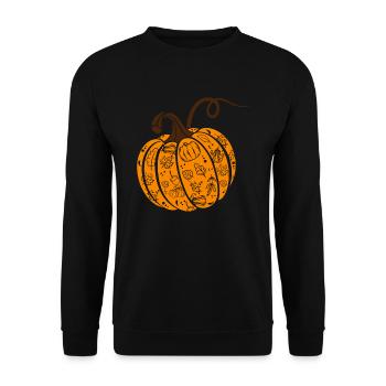 Halloween, Pumpkin, Fall, Thanksgiving - Unisex Sweatshirt - black - Front - Alina (178cm) & Michal (187cm)