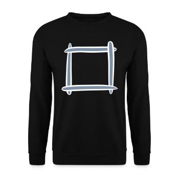 Decorative wooden frame / picture frame. Template. - Unisex Sweatshirt - black - Front - Alina (178cm) & Michal (187cm)