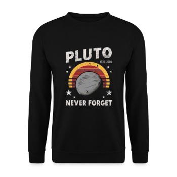 Pluto 1930-2006 Nie Vergessen - Unisex Pullover - Schwarz - Vorne - Alina (178cm) & Michal (187cm)