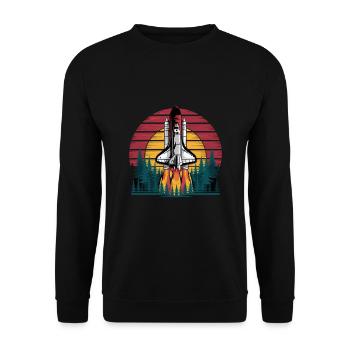 Aventure scientifique dans l’espace des fusées - Sweat-shirt Unisexe - noir - Devant - Alina (178cm) & Michal (187cm)