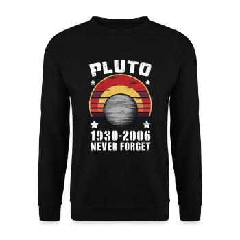 Pluto 1930-2006 Nie Vergessen Retro - Unisex Pullover - Schwarz - Vorne - Alina (178cm) & Michal (187cm)