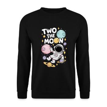 Zwei Zum Mond Weltraum Abenteuer - Unisex Pullover - Schwarz - Vorne - Alina (178cm) & Michal (187cm)