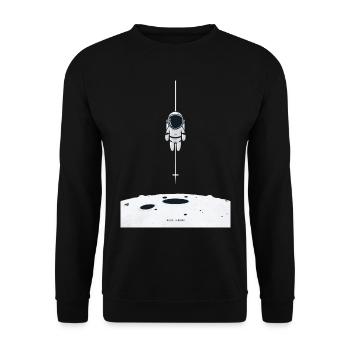 Mondlandung Astronaut Erkundung - Unisex Pullover - Schwarz - Vorne - Alina (178cm) & Michal (187cm)