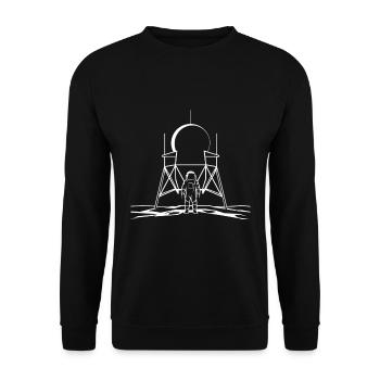 Mondlandung Erlebnis Für Weltraumfans - Unisex Pullover - Schwarz - Vorne - Alina (178cm) & Michal (187cm)