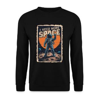 I Need More Space Adventure - Unisex Sweatshirt - black - Front - Alina (178cm) & Michal (187cm)