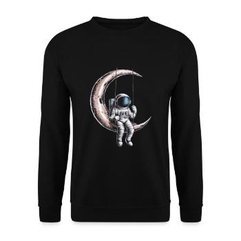 Mondschaukel Astronaut Abenteuer - Unisex Pullover - Schwarz - Vorne - Alina (178cm) & Michal (187cm)