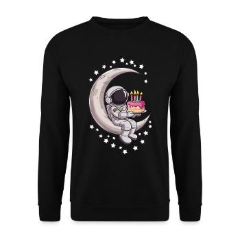 Un astronaute célèbre sur la lune - Sweat-shirt Unisexe - noir - Devant - Alina (178cm) & Michal (187cm)