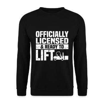 Forklift driver - Unisex Sweatshirt - black - Front - Alina (178cm) & Michal (187cm)