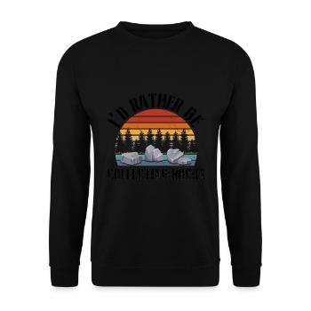 Geologie Steine Sammeln | Edelstein Stein Geschenk - Unisex Pullover - Schwarz - Vorne - Alina (178cm) & Michal (187cm)