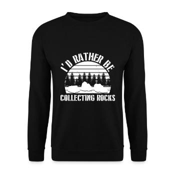 Geologie Steine Sammeln | Edelstein Stein Geschenk - Unisex Pullover - Schwarz - Vorne - Alina (178cm) & Michal (187cm)
