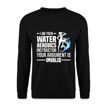 Water Aerobics | Wassergymnastik Lehrer Geschenk - Unisex Pullover - Schwarz - Vorne - Alina (178cm) & Michal (187cm)