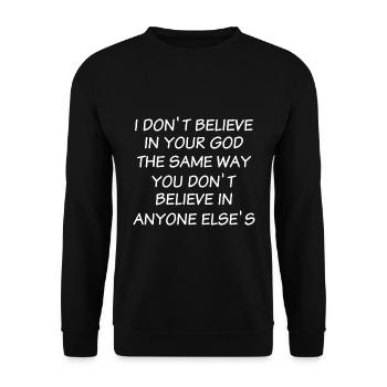 Dons athées | Religion Athéisme Église - Sweat-shirt Unisexe - noir - Devant - Alina (178cm) & Michal (187cm)