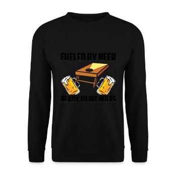 Cornhole Spieler Cornholer Team Sackloch Sport - Unisex Pullover - Schwarz - Vorne - Alina (178cm) & Michal (187cm)